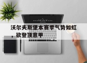 LD 乐动APP下载-沃尔夫斯堡本赛季气势如虹，欲登顶意甲